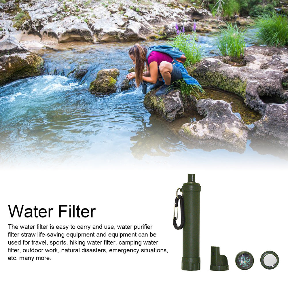 Ultra-Portable Survival Water Filter 1500L - Purification Bushcraft Expedition 93g