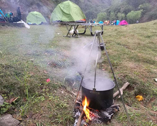 Aluminum Campfire Tripod Foldable Barbecue Stand