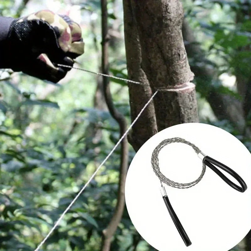 Stainless Steel Pocket Wire Saw - Ultra-Light Survival Finger Grip 68cm