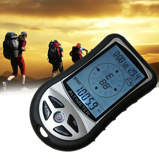 8 in 1 Handheld Electronic Altimeter Barometer Compass Altimeter Hiking Mountaineering