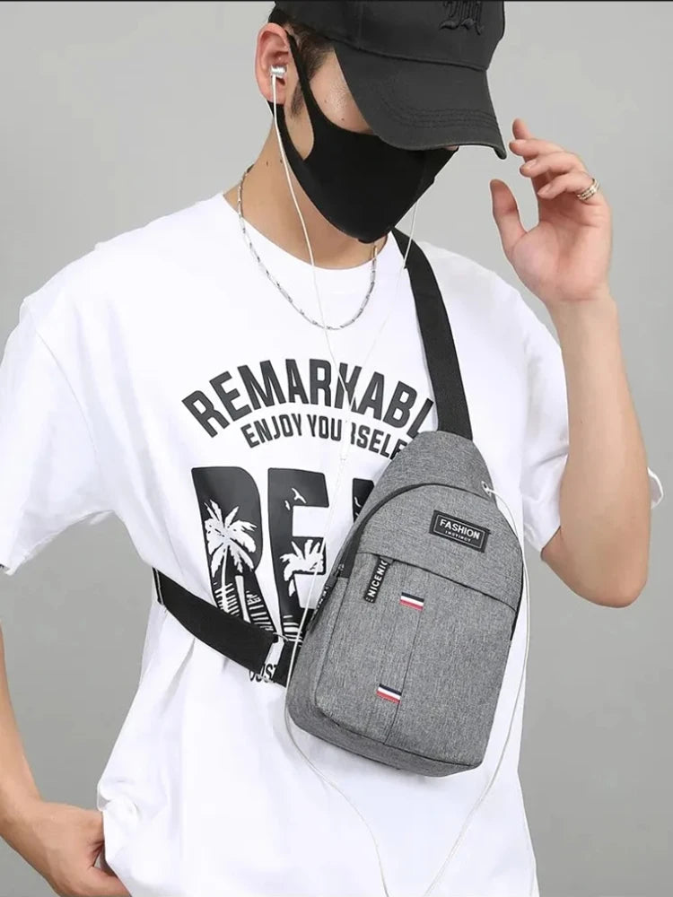 Men's Fashion Lightweight Minimalist Shoulder Bag Large Capacity Casual Sports Crossbody Bag