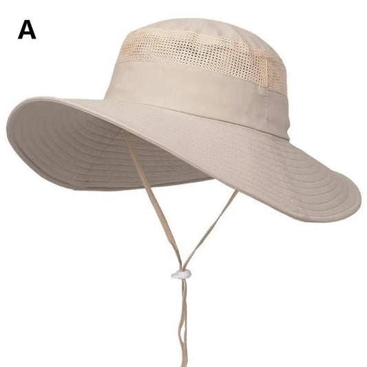 Wide Brim Hat with Neck Flap Anti-UV - Adjustable Polyester Outdoor