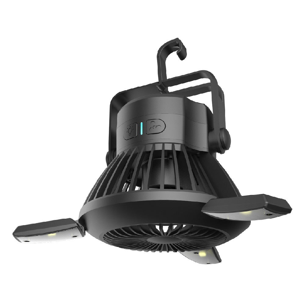 Foldable Solar Fan 3 Speeds Camping Tent LED USB 4000mAh