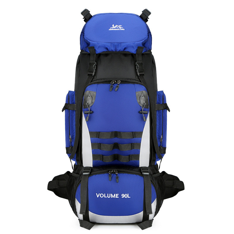 Large capacity 90L hiking backpack, waterproof and durable, with cotton padding 