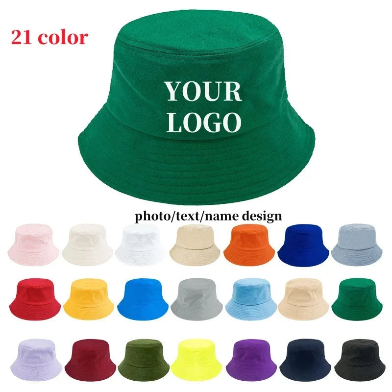 Customizable Cotton Bob Hat - Embroidered Logo Print 21 Summer Colors