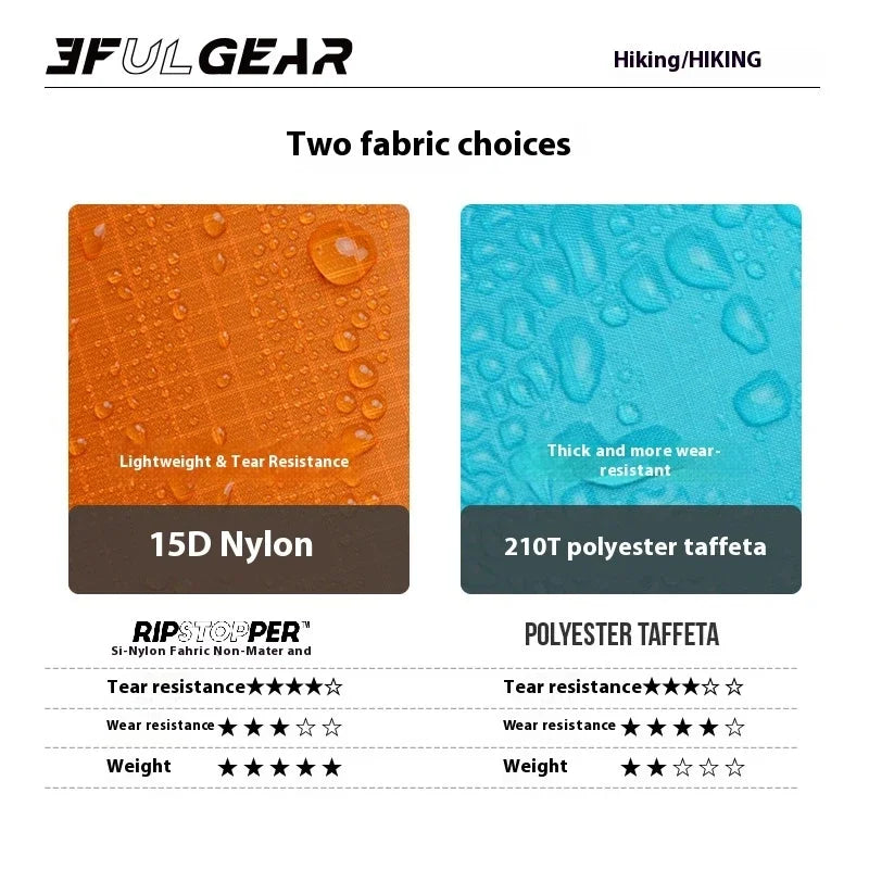 3F UL GEAR Ultralight 3 in 1 Raincoat - 15D Silicone Poncho 200g