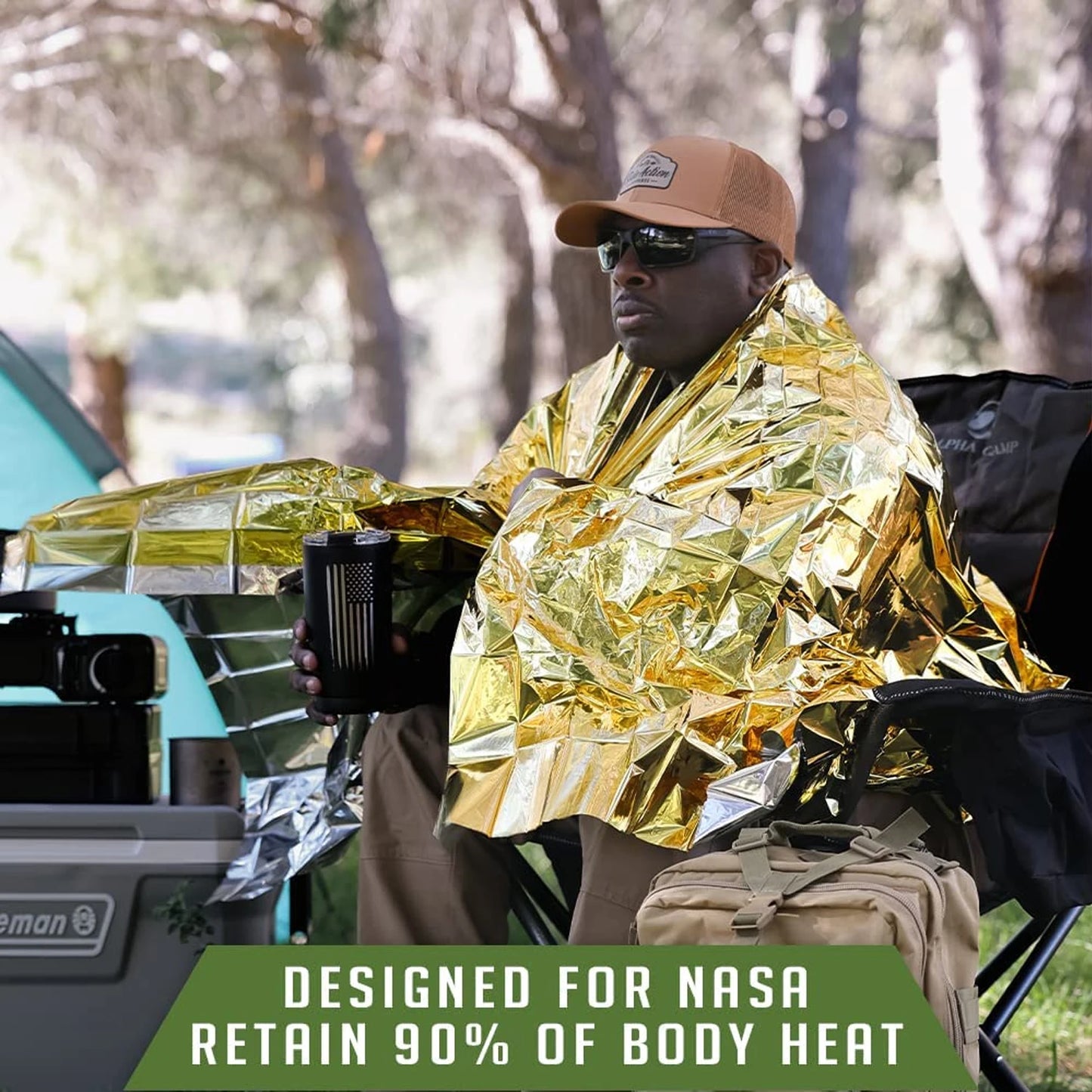 NASA Mylar Thermal Blanket - 4 Piece Survival Pack