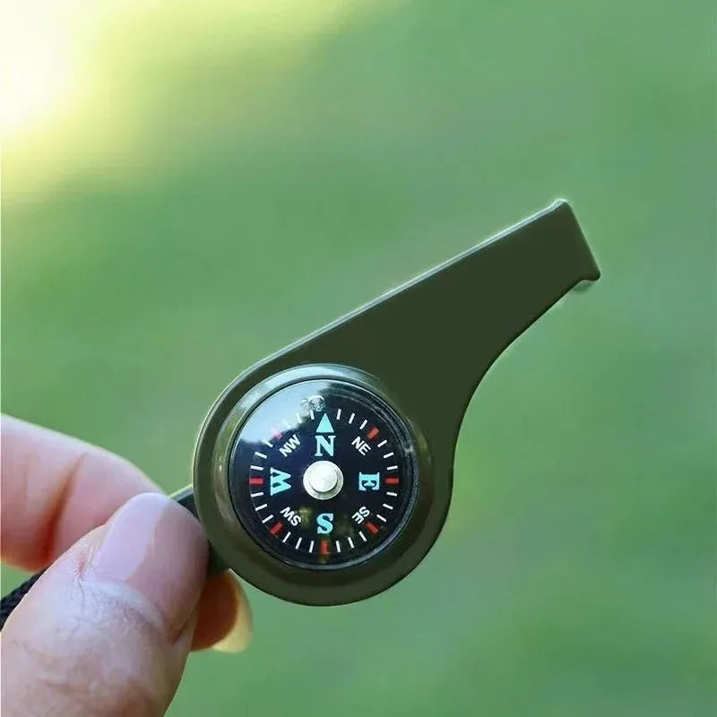 3-in-1 Survival Whistle - Compass Thermometer Camping