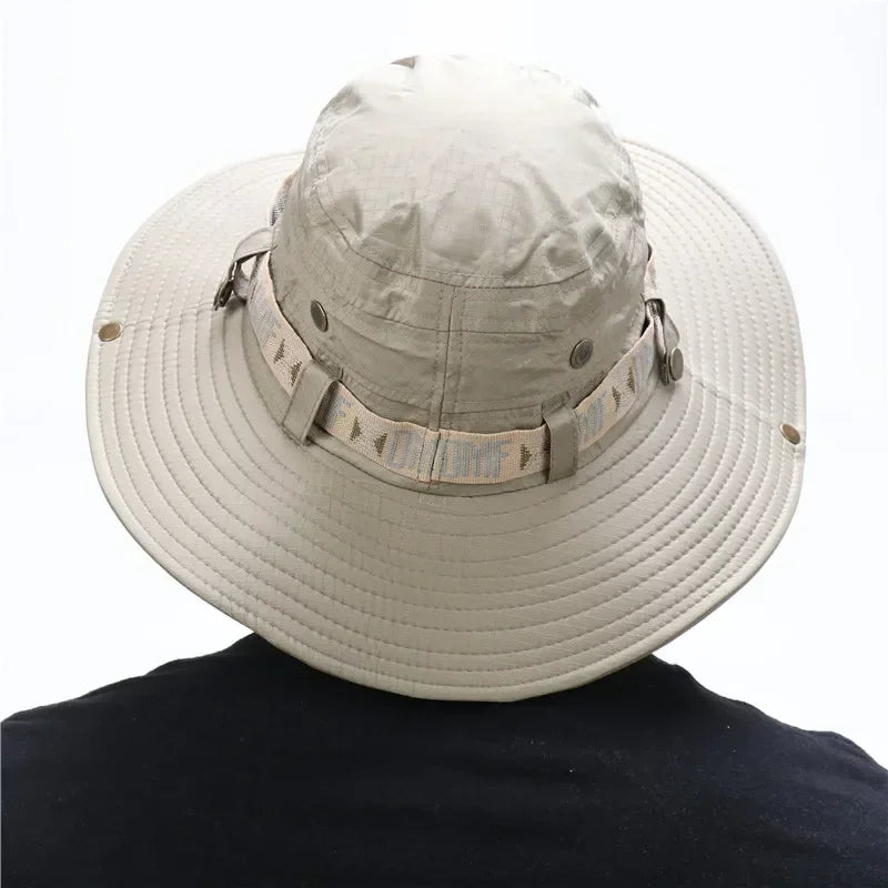 Men's Summer Bucket Hat UV Protection - Panama Safari Polyester Wide Brim