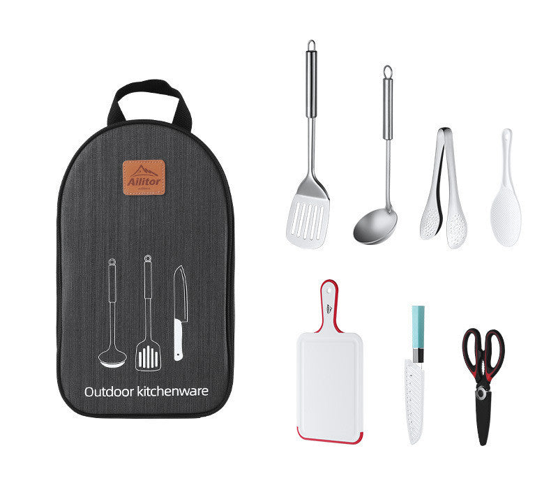 7 Piece Stainless Steel Camping Cookware Set