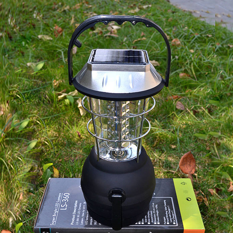 Solar Camping Light with Hand Crank - Rechargeable 1200mAh