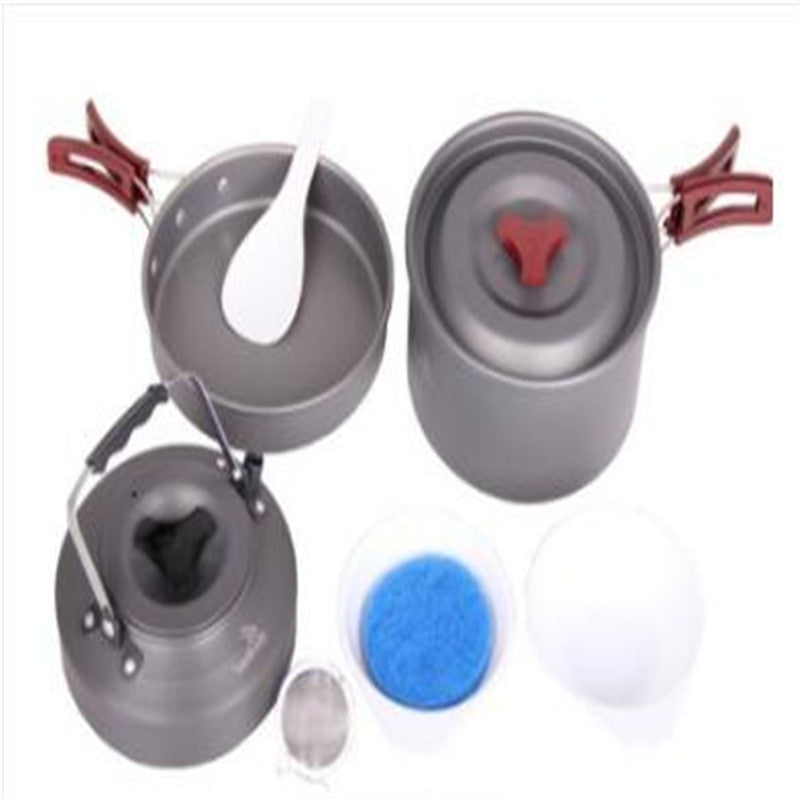 3-Piece Alumina Camping Cookware Set - Nestable Pot Set 660g