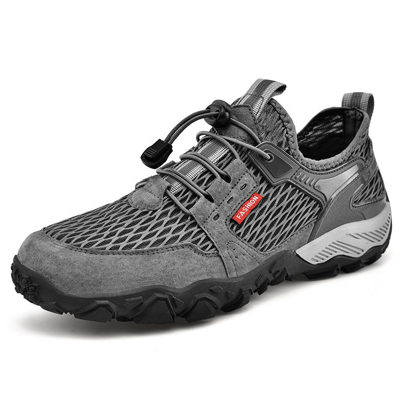 Men's Breathable Leather Hiking Shoes Summer Sport 780g