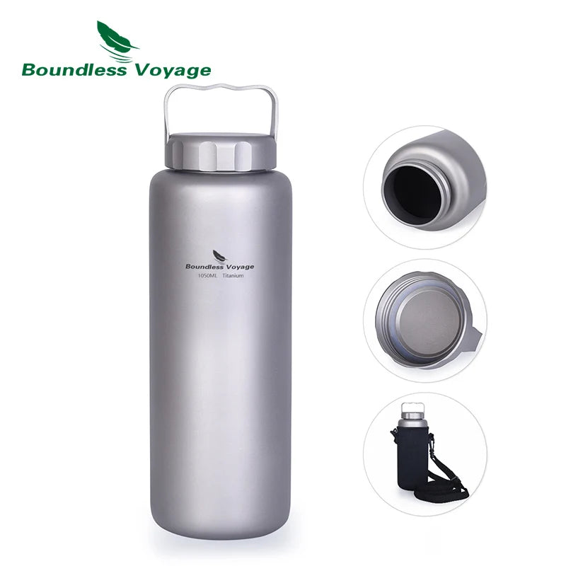 Titanium Water Bottle 1050ml Large Capacity - Leak-Proof Long-Term Shipping