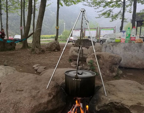 Aluminum Campfire Tripod Foldable Barbecue Stand