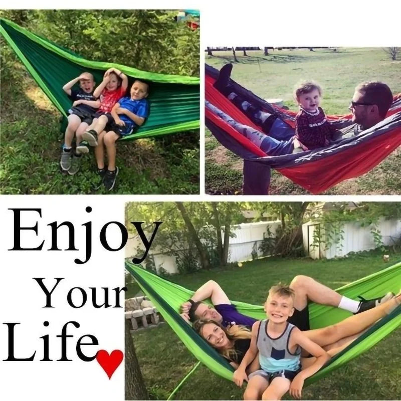 Solo Portable Camping Hammock - Ultralight Parachute Nylon 270x140cm