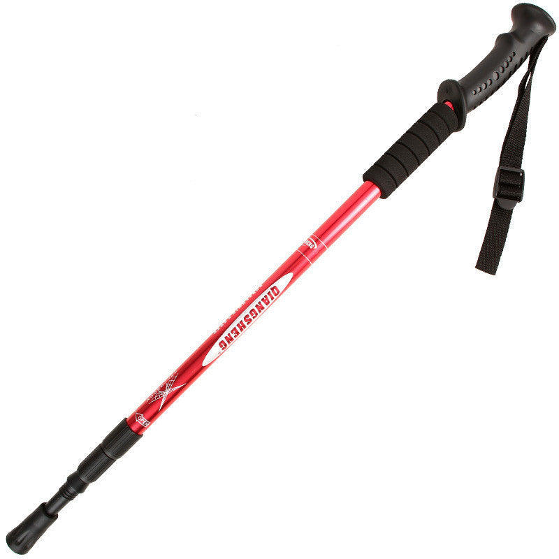 Telescopic Aluminum Walking Stick Straight Handle - 335g