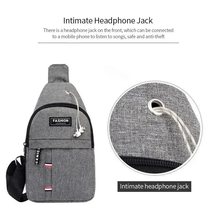 Men's Fashion Lightweight Minimalist Shoulder Bag Large Capacity Casual Sports Crossbody Bag