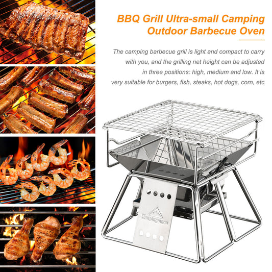 Portable Folding Barbecue Stainless Steel Non-Stick Grill