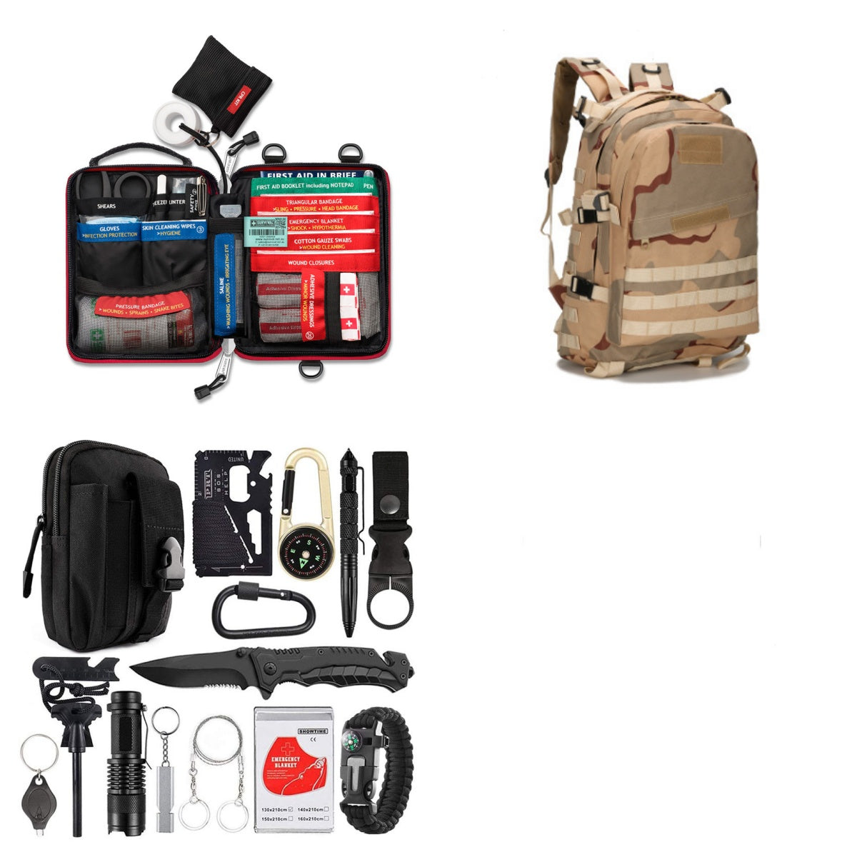 Camping Survival Multifunction Tool - Outdoor SOS Kit