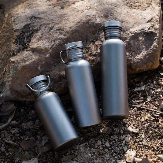 99.8% Pure Titanium Ultra-Light Bottle - 3 Sizes 500ml/600ml/750ml Premium Outdoor