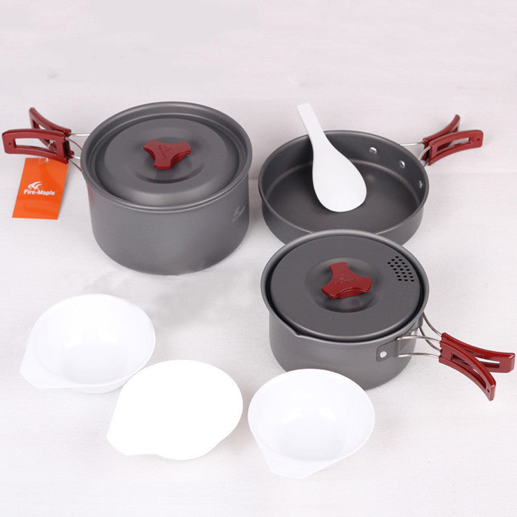 3-Piece Alumina Camping Cookware Set - Nestable Pot Set 660g