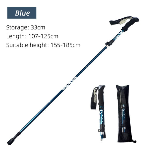 5 Sections Foldable Hiking Pole - Portable Telescopic