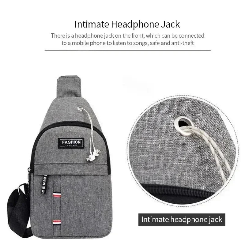 Men's fashionable, convenient, casual, waterproof, adjustable shoulder strap, large capacity waist bag suitable for outdoor activities 