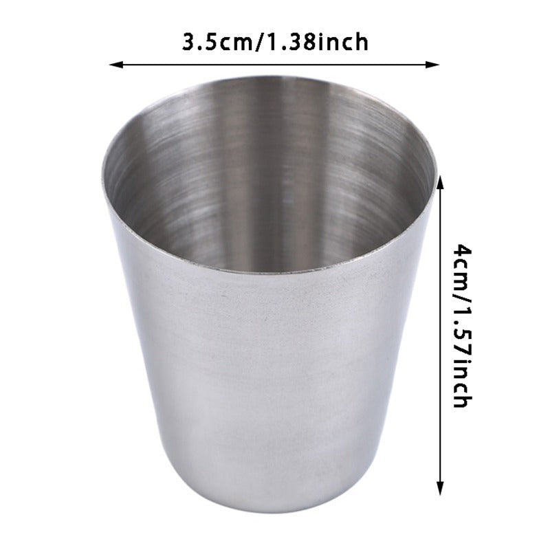 Set of 6 Stainless Steel Mugs with Camping Cover