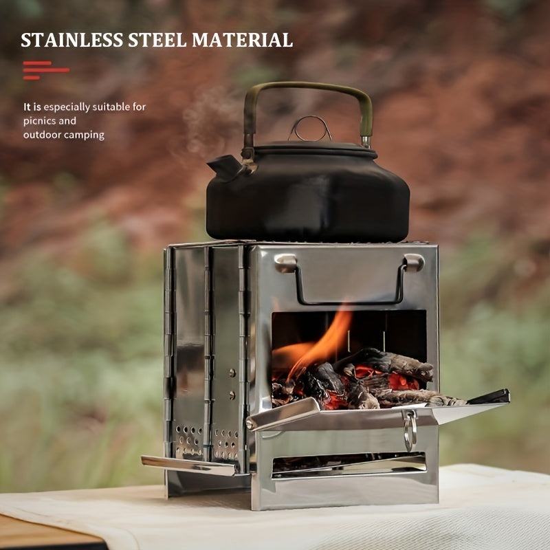 Mini Folding Charcoal Stove Stainless Steel - Portable Stove 850g