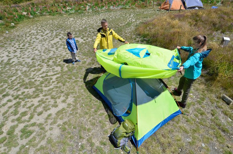 Double Layer Camping Tent - Aluminum Pole 140x210cm 2 Persons