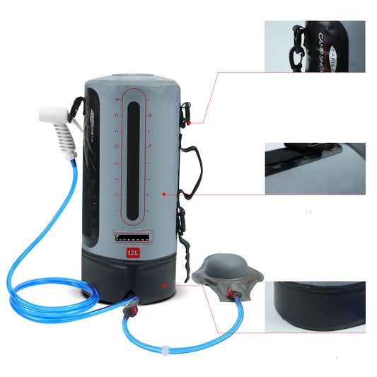 12L PVC Solar Shower Bag Natural Heating for Camping