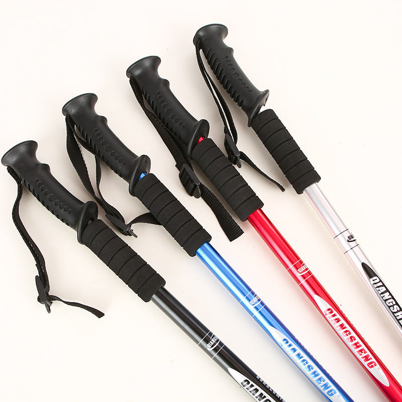 Telescopic Aluminum Walking Stick Straight Handle - 335g