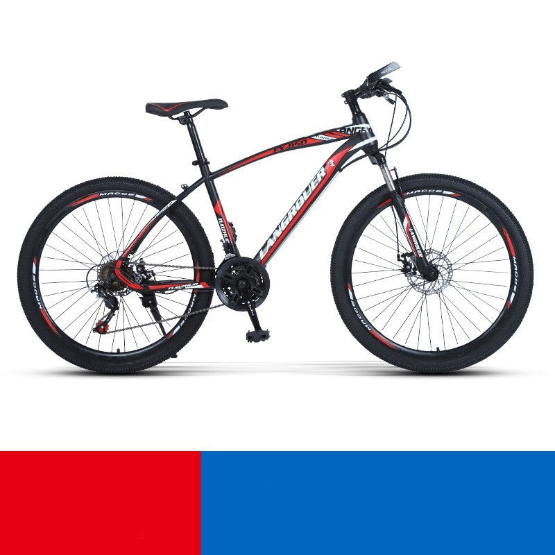 Cross-Country Mountain Bike Variable Speeds - Shock Absorbers &amp; Steel-Carbon Frame - AED4 Competition Bike