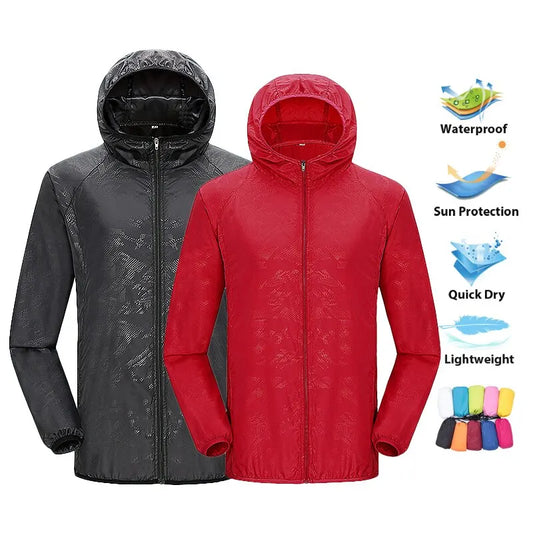 LNGXO Unisex Waterproof Hiking Jacket - Windproof Anti-UV Quick Drying