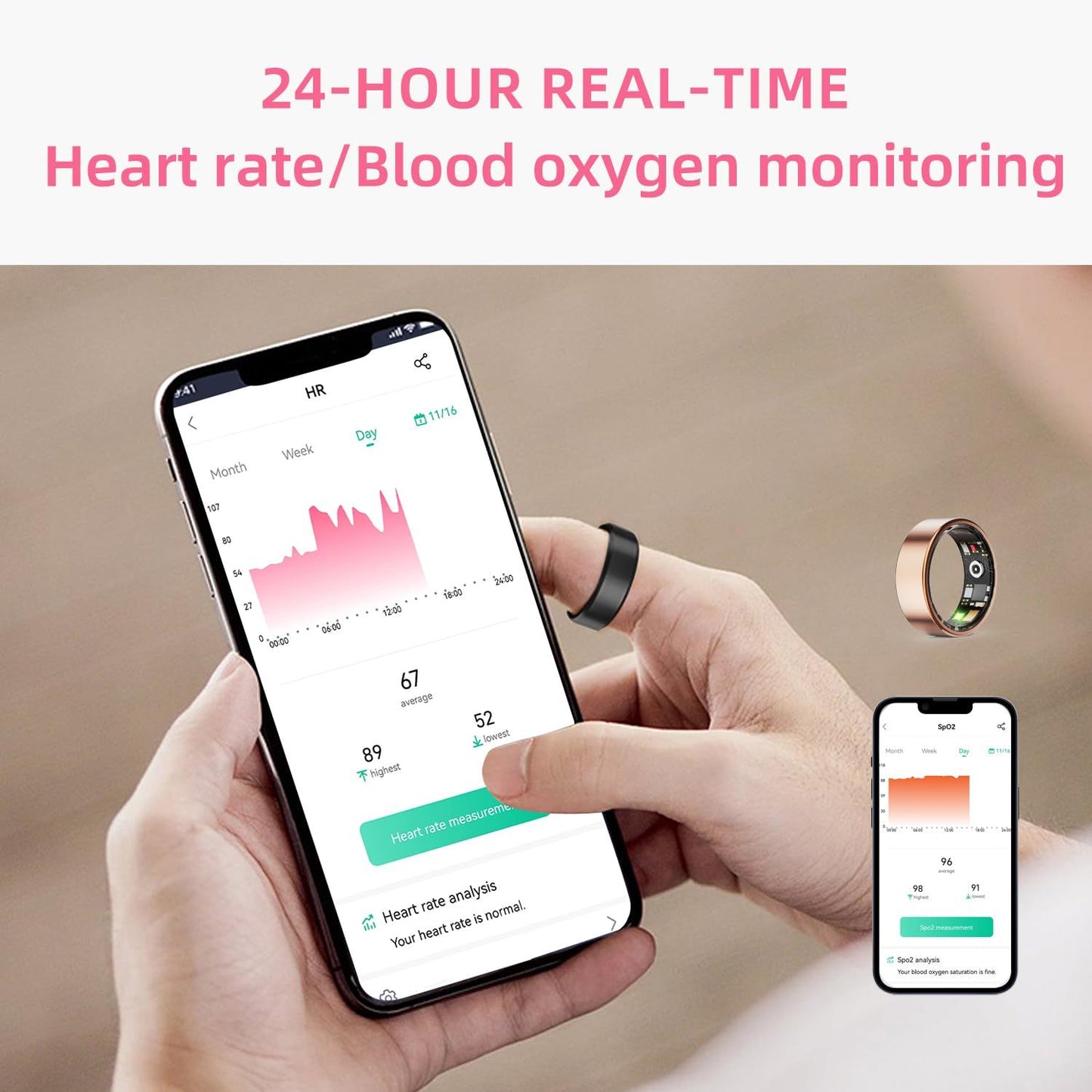 Smart Health Ring - Fitness Sleep IP68 Bluetooth