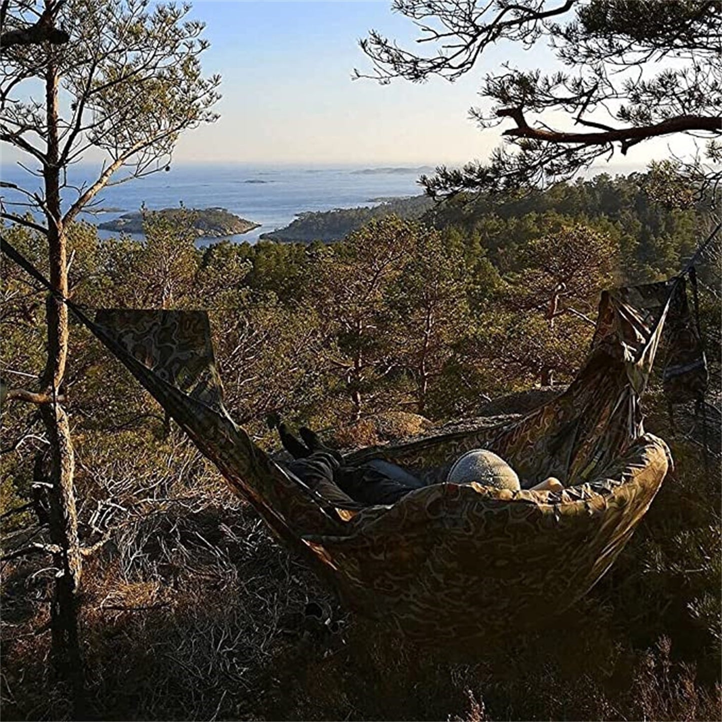 Camping Hammock with Integrated Mosquito Net - Complete Suspension Kit 120kg