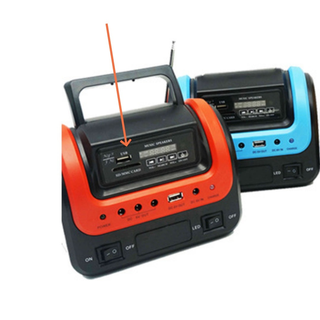 5W Portable Solar Lighting Kit | Bluetooth Radio &amp; 5000mAh Power Bank