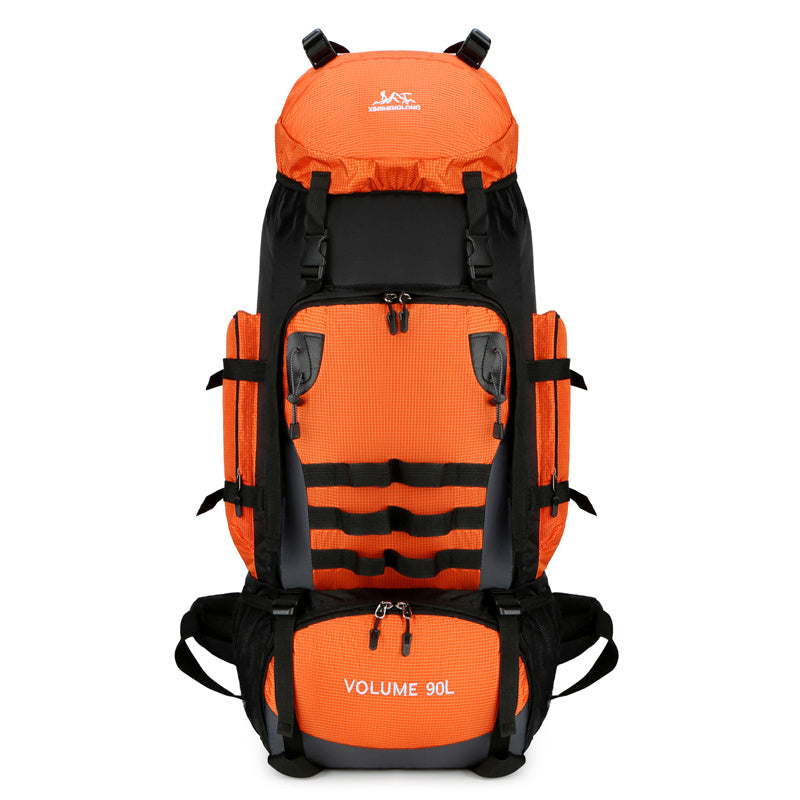 Large capacity 90L hiking backpack, waterproof and durable, with cotton padding 