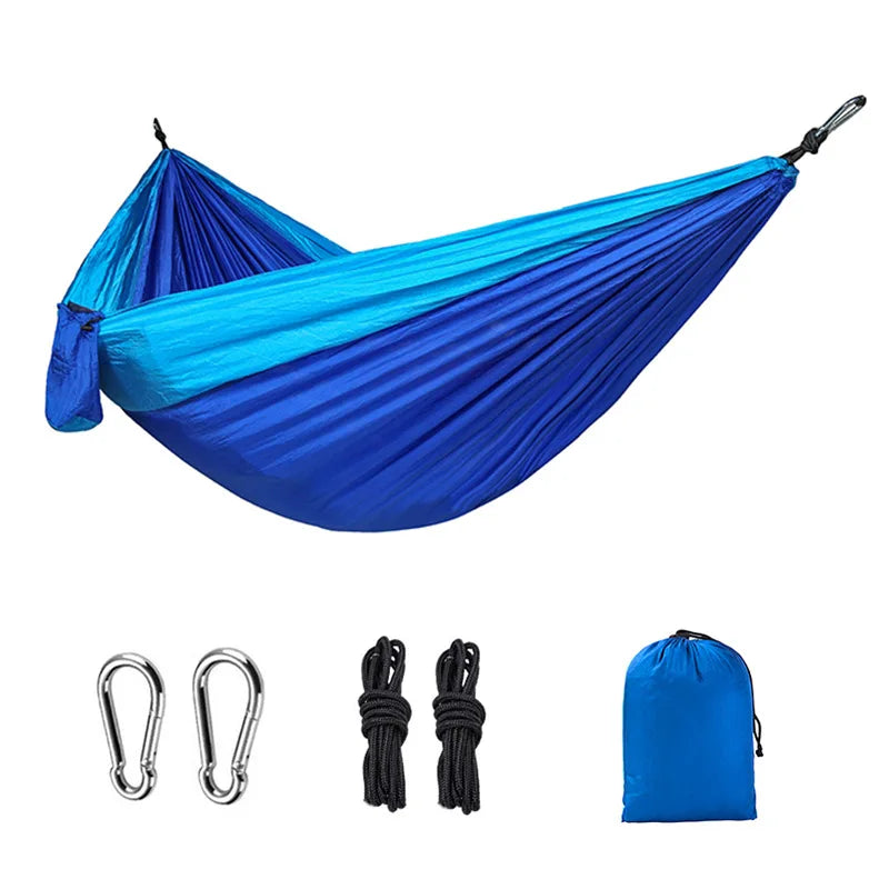 Solo Portable Camping Hammock - Ultralight Parachute Nylon 270x140cm