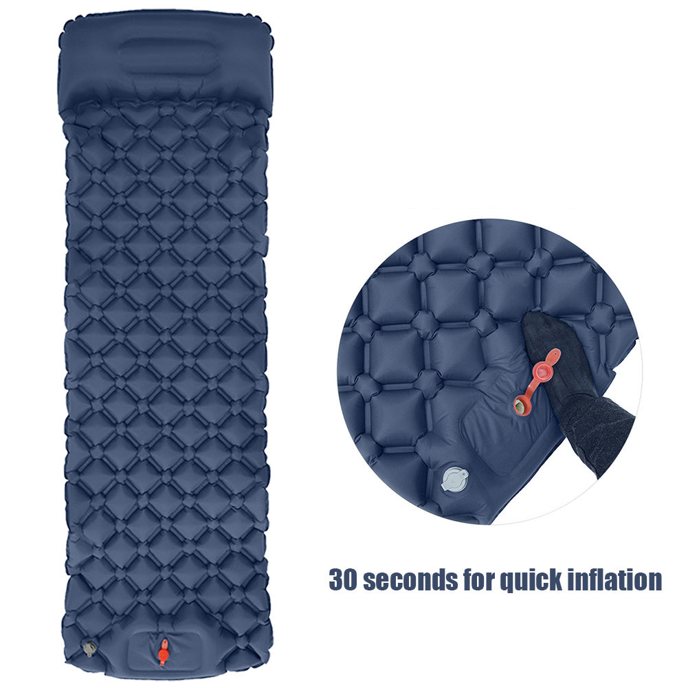 Inflatable Camping Mattress - Integrated Pillows 190x60cm Ultra-Light