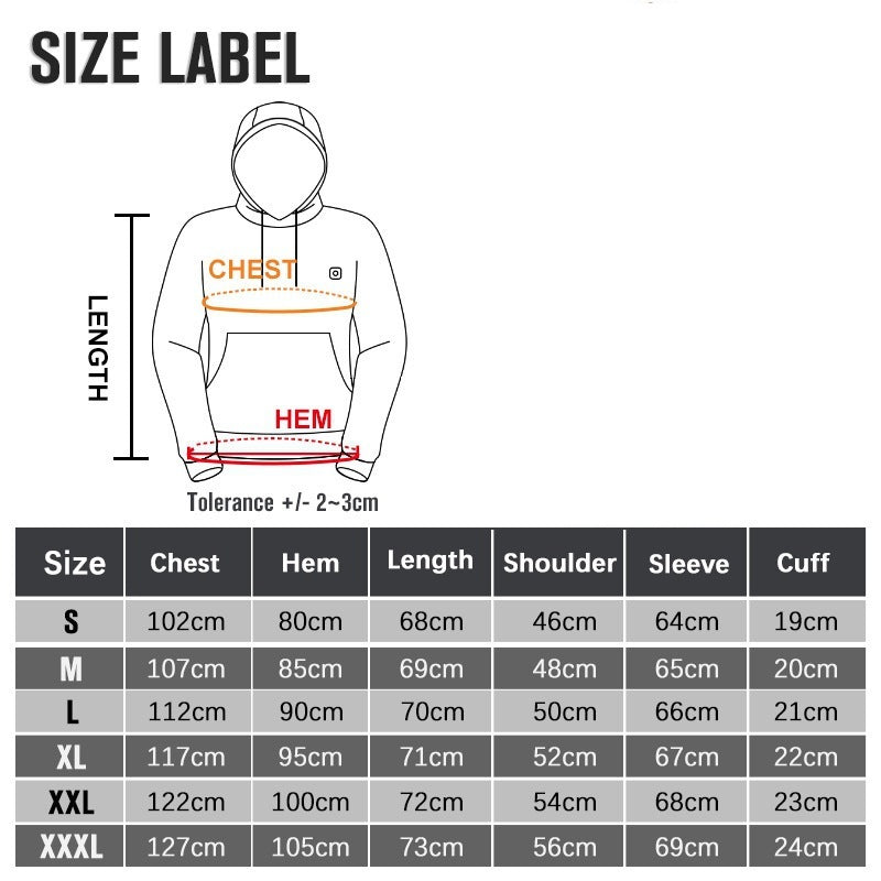 Men's USB Electric Heated Sweater - Rechargeable Winter Hoodie 1168g