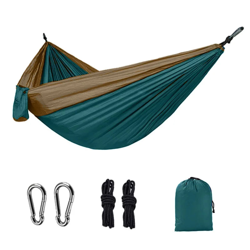 Solo Portable Camping Hammock - Ultralight Parachute Nylon 270x140cm