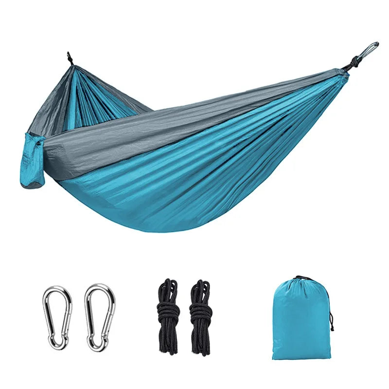 Solo Portable Camping Hammock - Ultralight Parachute Nylon 270x140cm