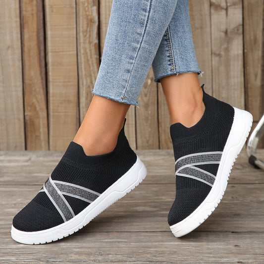 Women's Flyknit Mesh Outdoor Shoes Flat Soles 565g