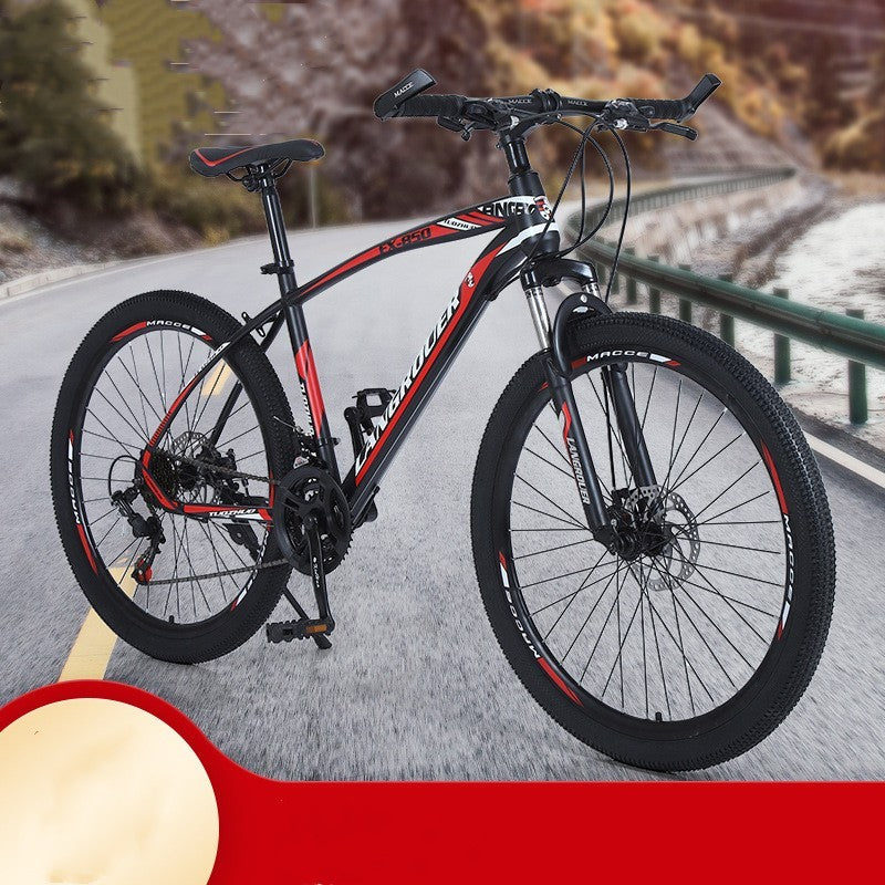 Cross-Country Mountain Bike Variable Speeds - Shock Absorbers &amp; Steel-Carbon Frame - AED4 Competition Bike
