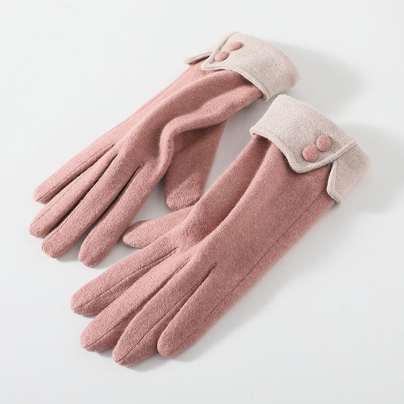 Women's Thick Cashmere Gloves - Touchscreen Warm Windproof 23cm