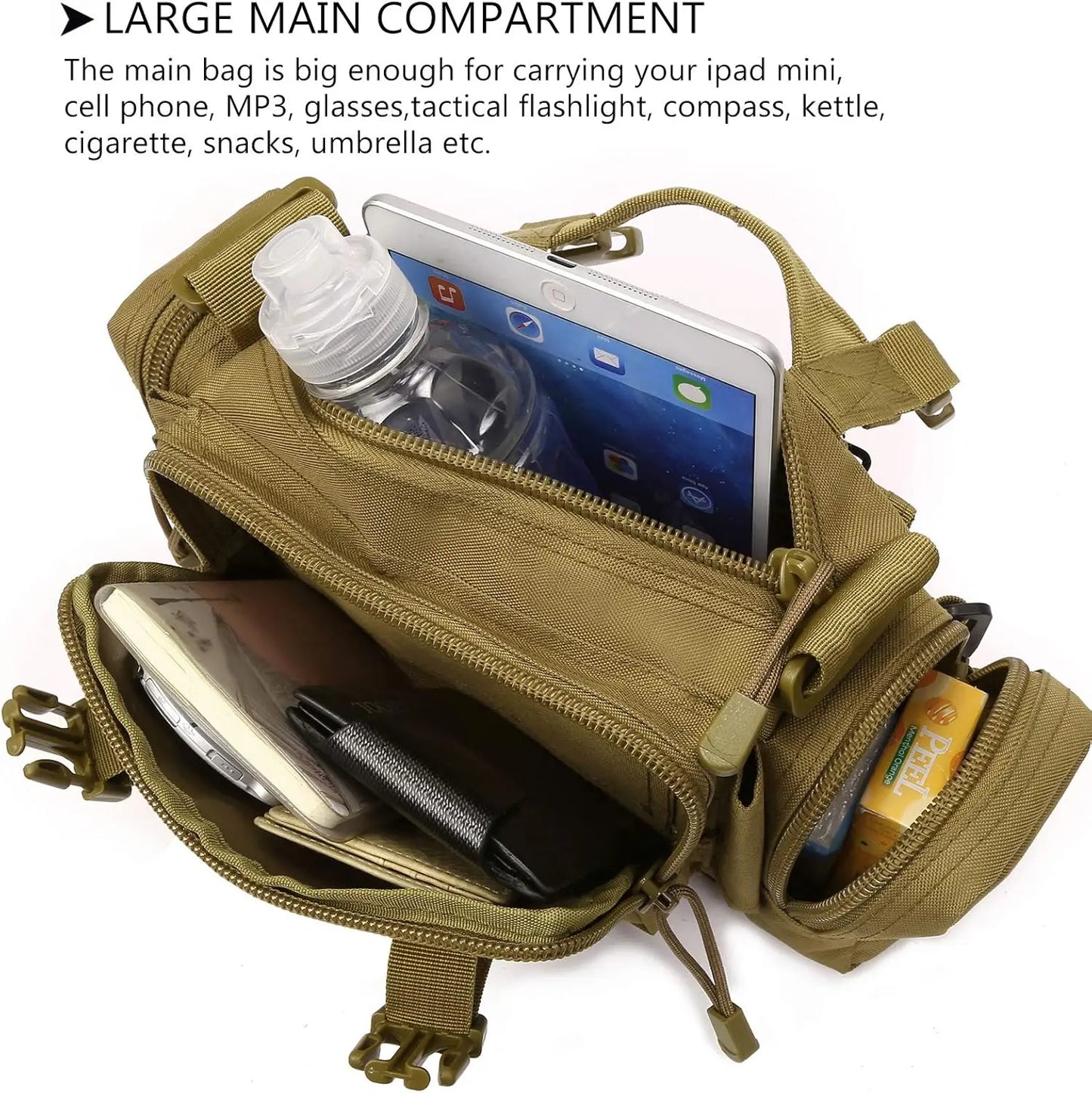 Nylon Outdoor Shoulder Bag with Zipper