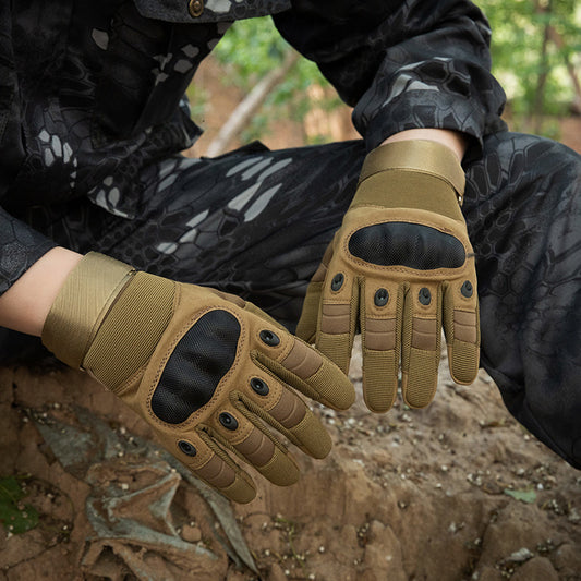 Guantes deportivos de dedos completos para hombre, antideslizantes y resistentes a la abrasión, para actividades al aire libre.