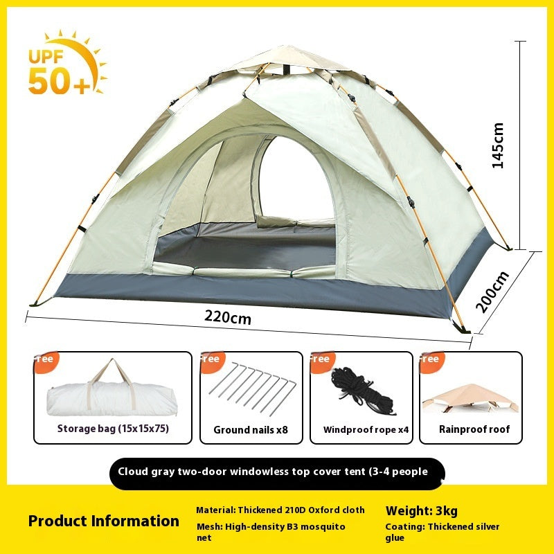 Automatic Pop-Up Camping Tent - Instant Set Up 2-4 Persons